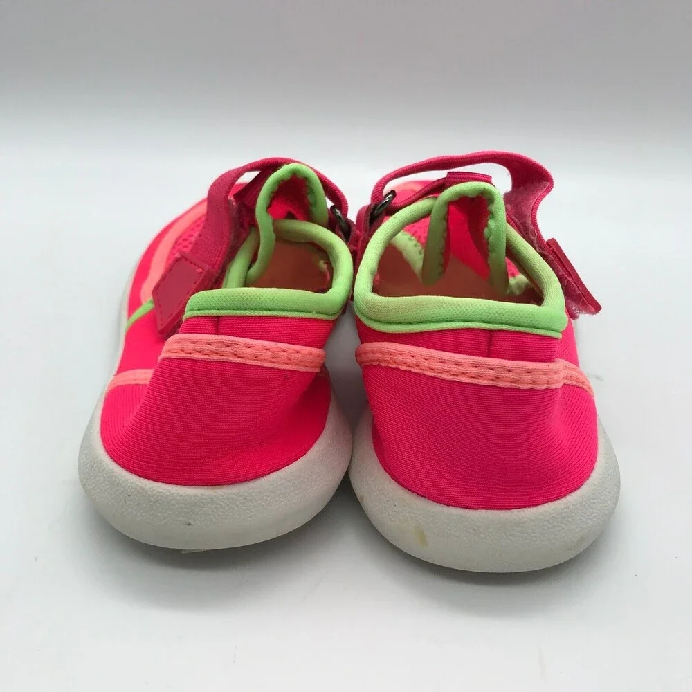 Wonder Nation Beach Water Shoes Kids size 11/12 Neon Pink & Green Mesh Sneakers